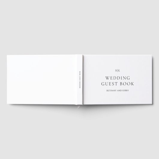 Elegant Black and White Classic Wedding Gastenboek (Volledig)