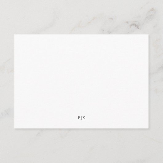 Elegant Black and White Classic Wedding Informatiekaartje (Achterkant)