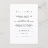 Elegant Black and White Classic Wedding Informatiekaartje (Voorkant)