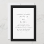Elegant Black and White Classic Wedding Invitation Kaart (Voorkant)