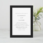 Elegant Black and White Classic Wedding Invitation Kaart (Staand voorkant)