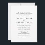 Elegant Black and White Classic Wedding Invitation Kaart<br><div class="desc">Elegante,  mooie en klassieke huwelijksuitnodiging. Volledig aanpasbaar met namen,  datums,  locatie en kleuren die overeenkomen met uw trouwthema.</div>