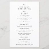 Elegant Black and White Classic Wedding Program (Voorkant)
