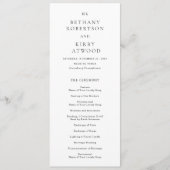 Elegant Black and White Classic Wedding Programmakaart (Voorkant)