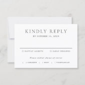 Elegant Black and White Classic Wedding RSVP Kaartje (Voorkant)