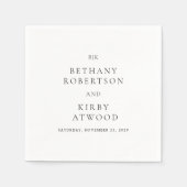 Elegant Black and White Classic Wedding Servet (Voorkant)