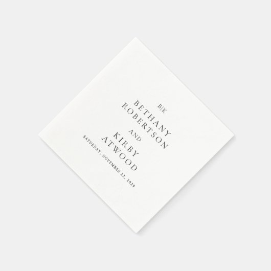 Elegant Black and White Classic Wedding Servet (Hoek)