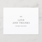 Elegant Black and White Classic Wedding Thank You Briefkaart (Voorkant)