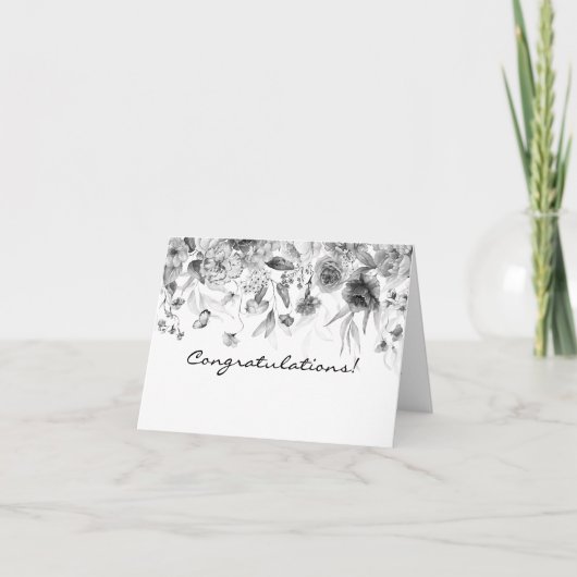 Elegant Black and White Congratulations Card Bedankkaart (Voorkant)