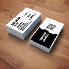 Elegant Black and White Corporate Business Card Visitekaartje
