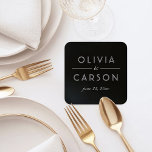 Elegant Black and White Custom Wedding Monogram Kartonnen Onderzetters<br><div class="desc">Moderne en witte onderzetters met een zwarte en witte bruiloft zijn voorzien van een elegant en minimaal zwart typografisch monogram dat gepersonaliseerd kan worden met de bruid- en bruidenamen en de trouwdatum.</div>