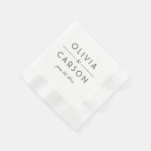 Elegant Black and White Custom Wedding Monogram Servet (Hoek)