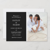 Elegant Black and White Damask Wedding Invitation Kaart (Voorkant)