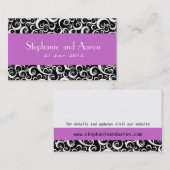 Elegant Black and White Damask Wedding Kaart Visitekaartje (Voorkant / Achterkant)