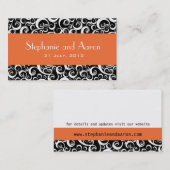 Elegant Black and White Damask Wedding Kaart Visitekaartje (Voorkant / Achterkant)