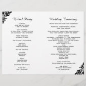 Elegant Black and White Damask Wedding Programs (Achterkant)