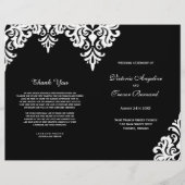 Elegant Black and White Damask Wedding Programs (Voorkant)