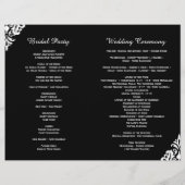 Elegant Black and White Damask Wedding Programs (Achterkant)
