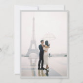 Elegant Black and White Faux Vellum Photo Weddensc Kaart (Achterkant)