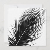 Elegant Black and White Feather Wedding Invitation Kaart (Achterkant)