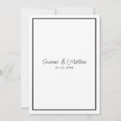  Elegant black and white floral lace RSVP Kaart (Achterkant)