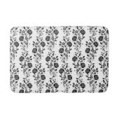Elegant Black and White Floral Pattern Badmat (Voorkant)