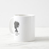 Elegant black-and-white floral silhouette design  koffiemok (Voorkant links)