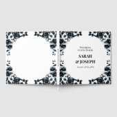 Elegant Black and White Floral Wedding Gastenboek (Volledig)