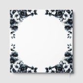Elegant Black and White Floral Wedding Gastenboek (Achterkant)