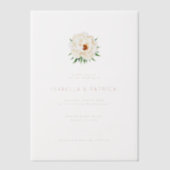 Elegant Black and White Floral Wedding Invitation Vellum Uitnodigingen (Voorkant)