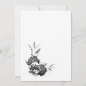Elegant Black and White Floral Wedding Kaart (Achterkant)