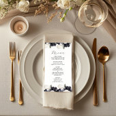 Elegant Black and White Floral Wedding Menu