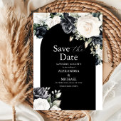 Elegant Black and White Floral Wedding Save The Date