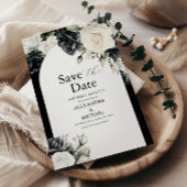 Elegant Black and White Floral Wedding Save The Date