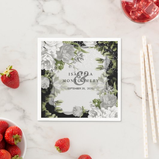 Elegant Black and White Floral Wedding Servet (Insitu)