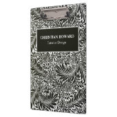 Elegant Black and White Foliage Business Branded Klembord (Links)