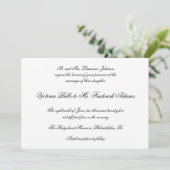 Elegant Black and White Formal Calligraphy Wedding Kaart (Staand voorkant)