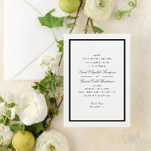 Elegant Black and White Formal Calligraphy Wedding