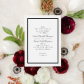 Elegant Black and White Formal Calligraphy Wedding Kaart