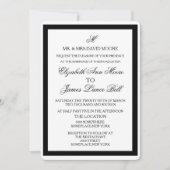 Elegant Black and White Formal Wedding Kaart (Voorkant)