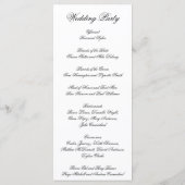 Elegant Black and White Formal Wedding Programmakaart (Achterkant)