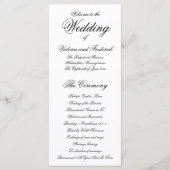 Elegant Black and White Formal Wedding Programmakaart (Voorkant)