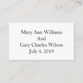 Elegant Black and White Formal Wedding RSVP-kaarte Informatiekaartje (Achterkant)