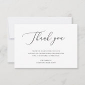 Elegant Black and White Funeral Acknowlegement Bedankkaart (Voorkant)