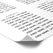 Elegant Black and White Gay Wedding Seating Chart Poster (Hoek)