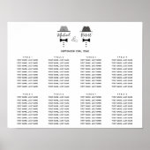 Elegant Black and White Gay Wedding Seating Chart Poster (Voorkant)