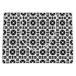 Elegant Black and White Geometric Pattern Groot Cadeauzakje