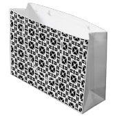 Elegant Black and White Geometric Pattern Groot Cadeauzakje (Achterkant Gekanteld)