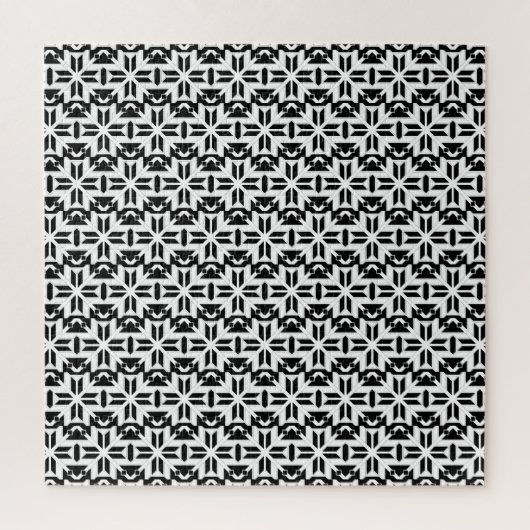 Elegant Black and White Geometric Pattern Legpuzzel (Verticaal)
