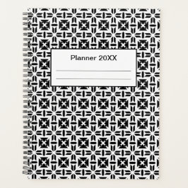 Elegant Black and White Geometric Pattern Planner